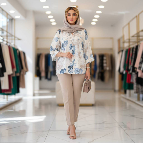 شومیز زنانه پریا/حریر طرحدار